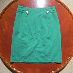 Skies Are Blue Green Skirt Adelaide Gold Button Detail Stretch Size Small New